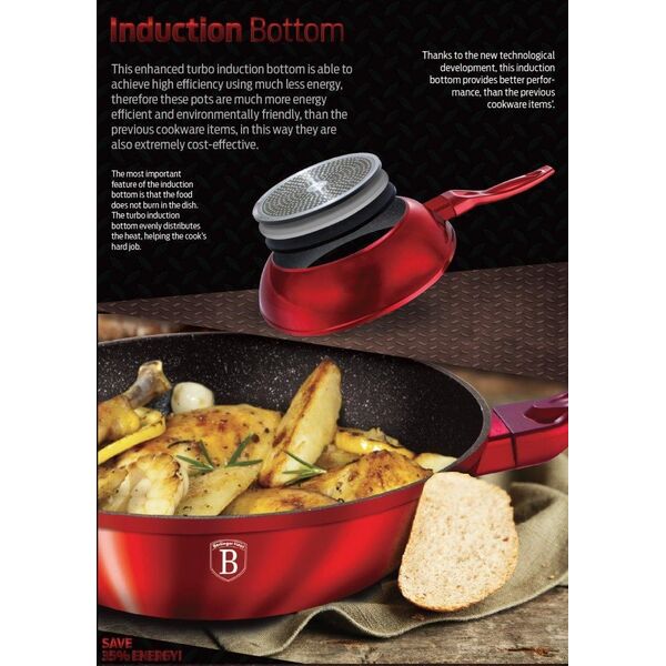 Patelnia Berlinger Haus WOK GRANITOWY 30CM BERLINGER HAUS METALLIC LINE BURGUNDY BH-6166 11067952 5999108408281