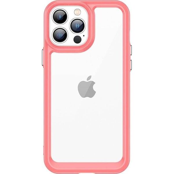 Hurtel Outer Space Case etui do iPhone 12 Pro Max sztywny pokrowiec z żelową ramką czerwony 11101124 9145576248485