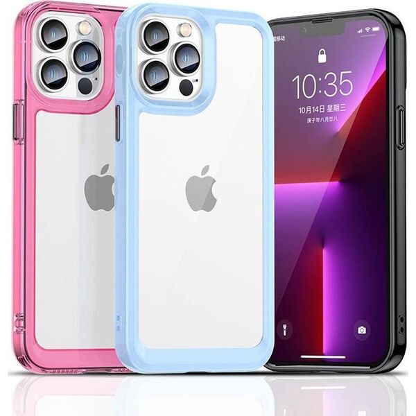 Hurtel Outer Space Case etui do iPhone 12 Pro Max sztywny pokrowiec z żelową ramką czerwony 11101124 9145576248485