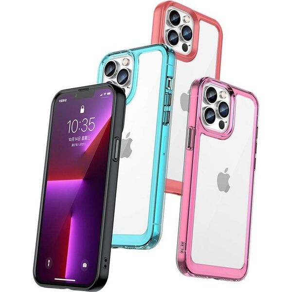 Hurtel Outer Space Case etui do iPhone 12 Pro Max sztywny pokrowiec z żelową ramką czerwony 11101124 9145576248485