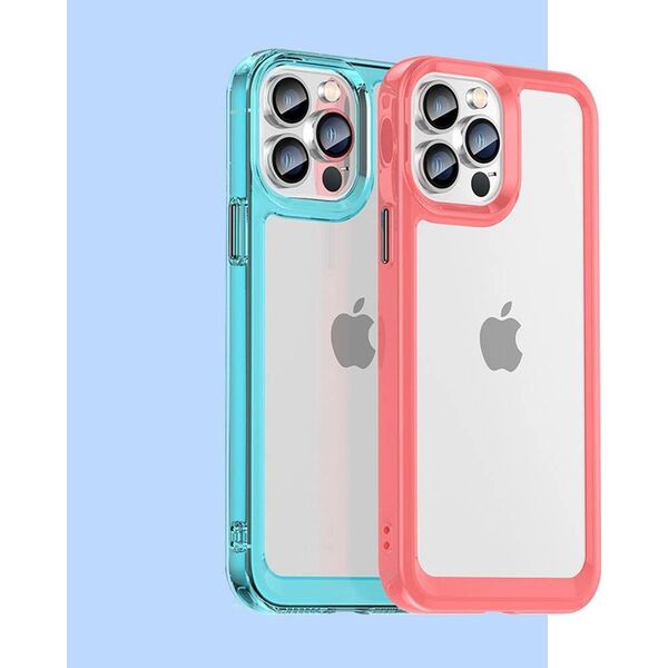 Hurtel Outer Space Case etui do iPhone 12 Pro Max sztywny pokrowiec z żelową ramką czerwony 11101124 9145576248485