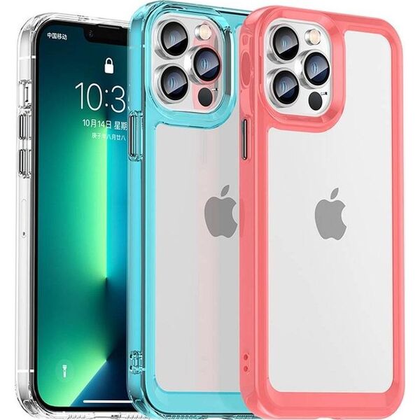 Hurtel Outer Space Case etui do iPhone 12 Pro Max sztywny pokrowiec z żelową ramką czerwony 11101124 9145576248485