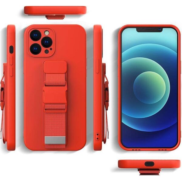 Hurtel Rope Case silikonowe etui ze smyczą torebka smycz pasek do Samsung Galaxy S21 FE różowy 11101186 9145576246702