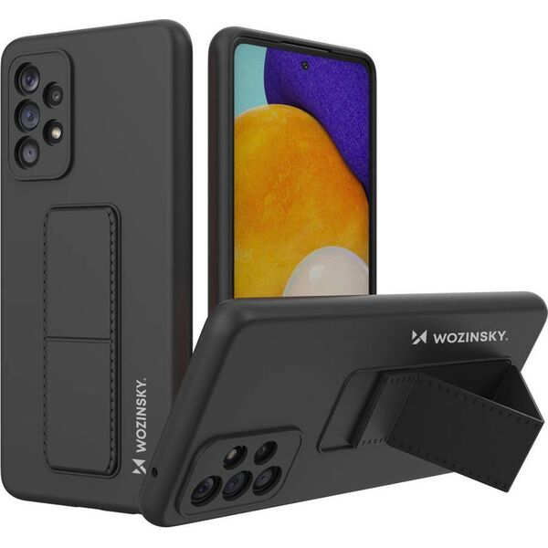 Wozinsky Wozinsky Kickstand Case silikonowe etui z podstawką etui Samsung Galaxy A73 czarne 11101229 9145576247754