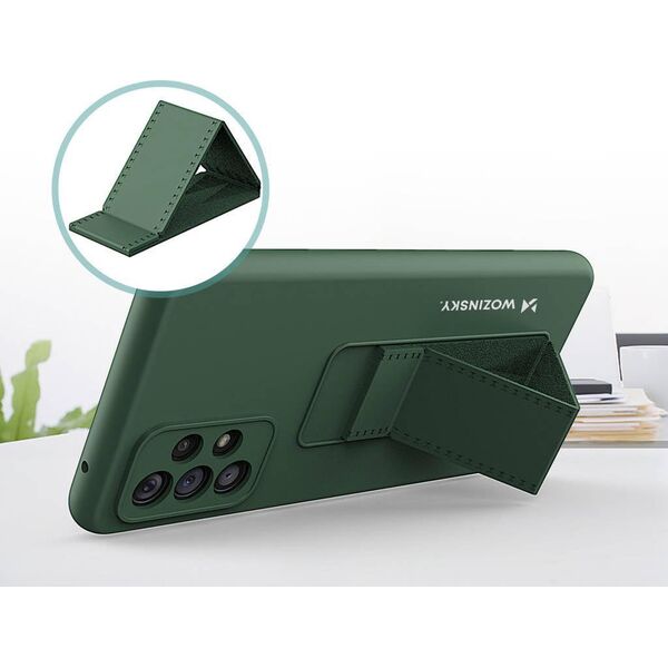 Wozinsky Wozinsky Kickstand Case silikonowe etui z podstawką etui Samsung Galaxy A73 czarne 11101229 9145576247754
