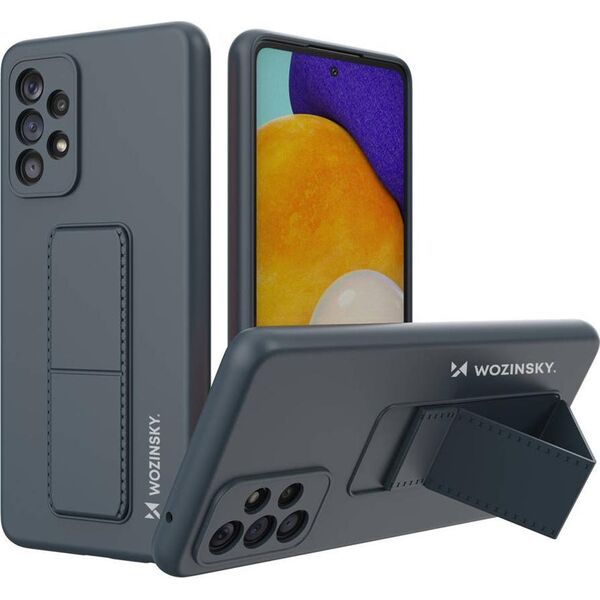 Wozinsky Wozinsky Kickstand Case silikonowe etui z podstawką etui Samsung Galaxy A73 granatowe 11101231 9145576247761