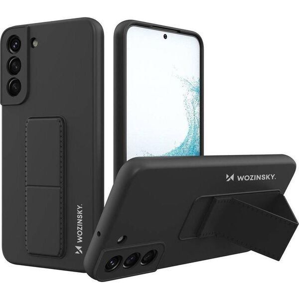 Wozinsky Wozinsky Kickstand Case silikonowe etui z podstawką etui Samsung Galaxy S22+ czarne 11101246 9145576247631