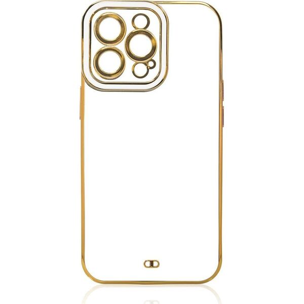 Hurtel Fashion Case etui do Samsung Galaxy A13 5G żelowy pokrowiec ze złotą ramką biały 11112720 9145576252420