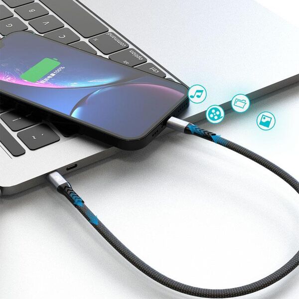 Kabel USB Dudao USB-C - Lightning Czarny (DDA204) 11114298 6973687243852