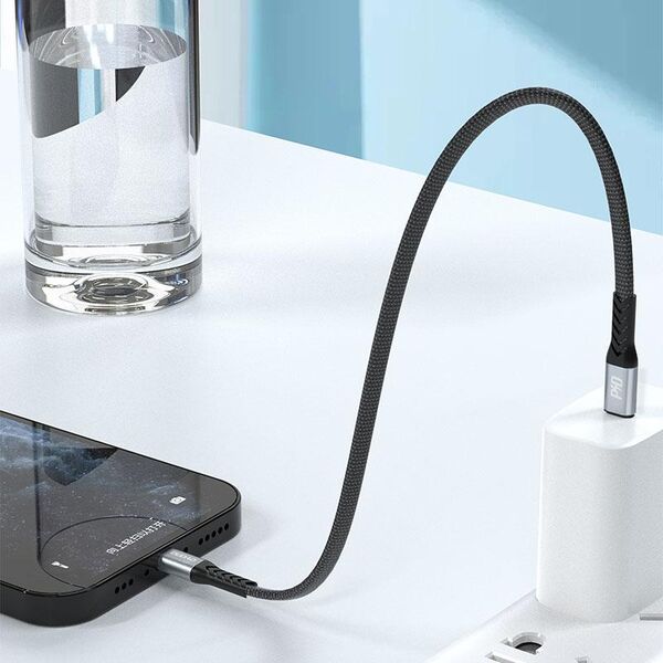 Kabel USB Dudao USB-C - Lightning Czarny (DDA204) 11114298 6973687243852