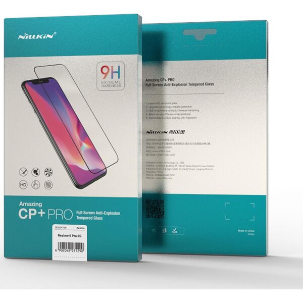 Nillkin Nillkin CP+PRO ultracienkie szkło hartowane na cały ekran z ramką 0,2 mm 9H Realme 9 Pro czarny 11114422 6902048243491