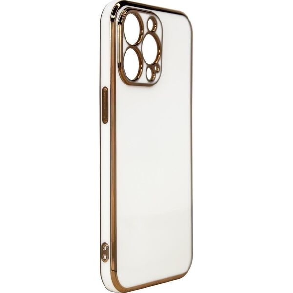 Hurtel Lighting Color Case etui do Samsung Galaxy A13 5G żelowy pokrowiec ze złotą ramką biały 11114487 9145576253090