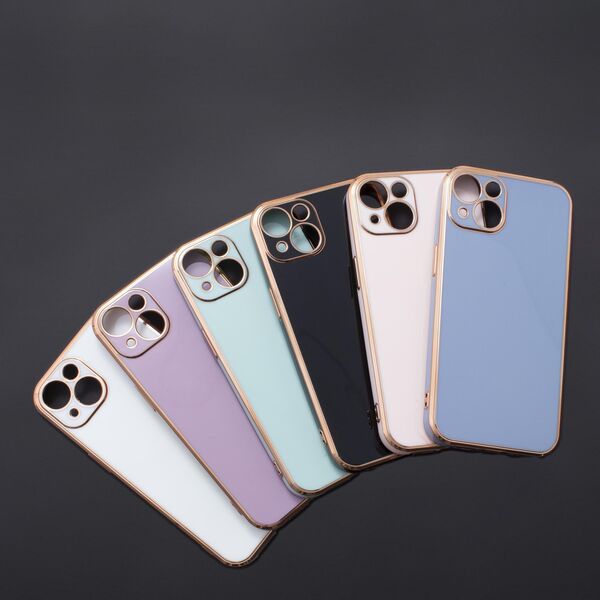 Hurtel Lighting Color Case etui do Samsung Galaxy A13 5G żelowy pokrowiec ze złotą ramką biały 11114487 9145576253090
