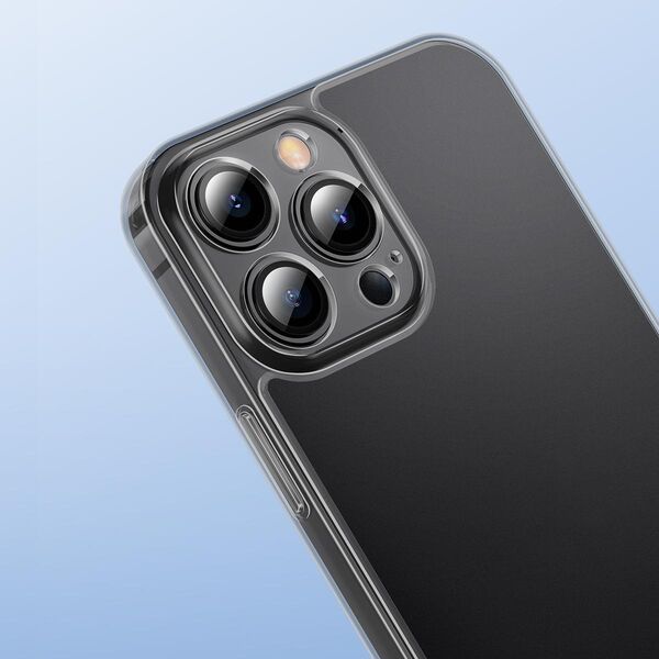 Baseus Baseus Frosted Glass Case etui pokrowiec do iPhone 13 Pro sztywna obudowa z żelową ramką czarny (ARWS001001) 11114508 6932172609276