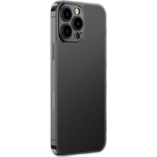 Baseus Baseus Frosted Glass Case etui pokrowiec do iPhone 13 Pro sztywna obudowa z żelową ramką czarny (ARWS001001) 11114508 6932172609276