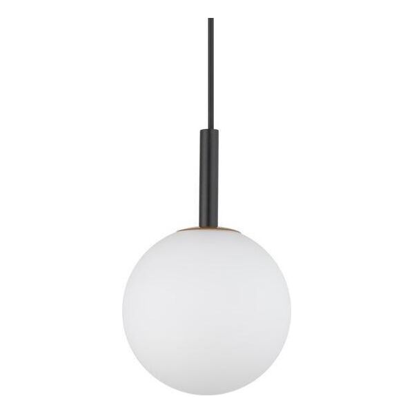 Lampa wisząca Sigma Czarna lampa wisząca Gama mleczna kula do jadalni nad stół 11204330 5907554419980