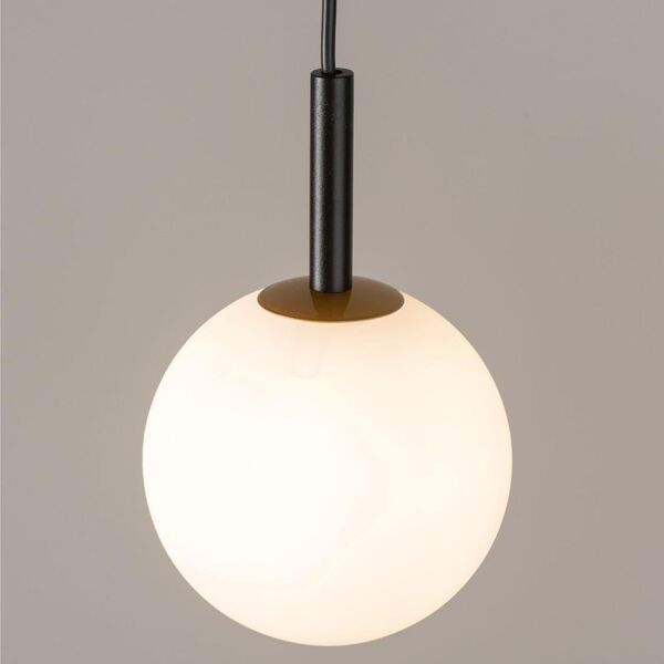 Lampa wisząca Sigma Czarna lampa wisząca Gama mleczna kula do jadalni nad stół 11204330 5907554419980