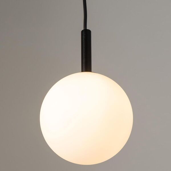 Lampa wisząca Sigma Czarna lampa wisząca Gama mleczna kula do jadalni nad stół 11204330 5907554419980