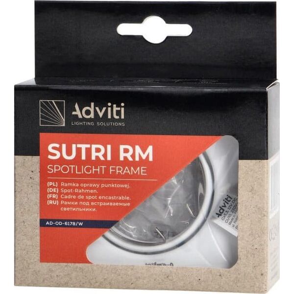 Orno SUTRI SM ramka dekoracyjna oprawy punktowej, MR16/GU10 max 50W, kwadrat, regulowana, biała,AD-OD-6178/W 11210395 5908254818073