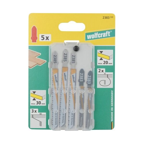 Wolfcraft 5 brzeszczotów Wolfcraft - uchwyt T, twarde drewno, drewno z gwoździami 11220982 4006885238312