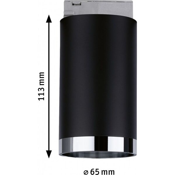 Paulmann URail System Spot Tube max. 10W GU10 Czarny Mat/Chrom 230V 11221089 4000870969182