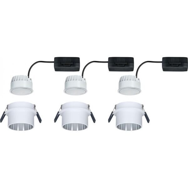 Paulmann Oprawa wpuszczana Gil Coin 3StepDim rd starr LED 3x6W 2700K 230V weiß matt/eisen Alu 11221146 4000870933855