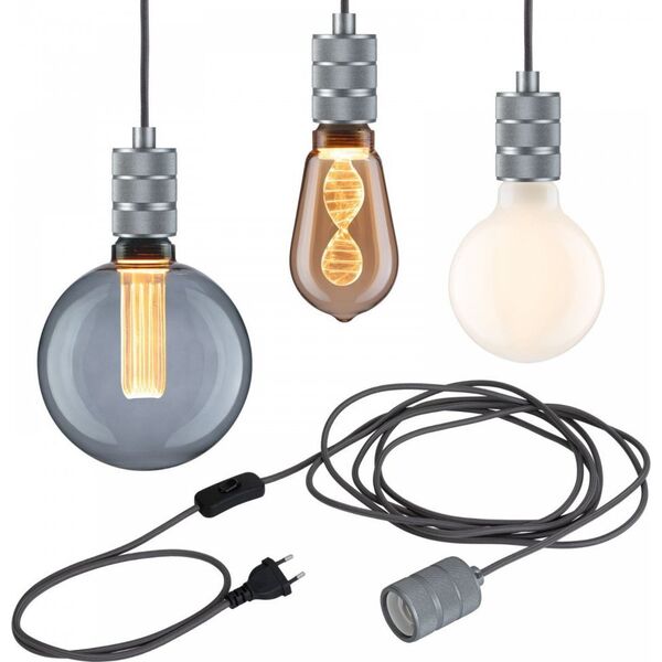 Lampa wisząca Paulmann Lampa wisząca z wyłącznikiem Neordic Tilla max.20W E27 szary-aluminium 230V 11221323 4000870784372