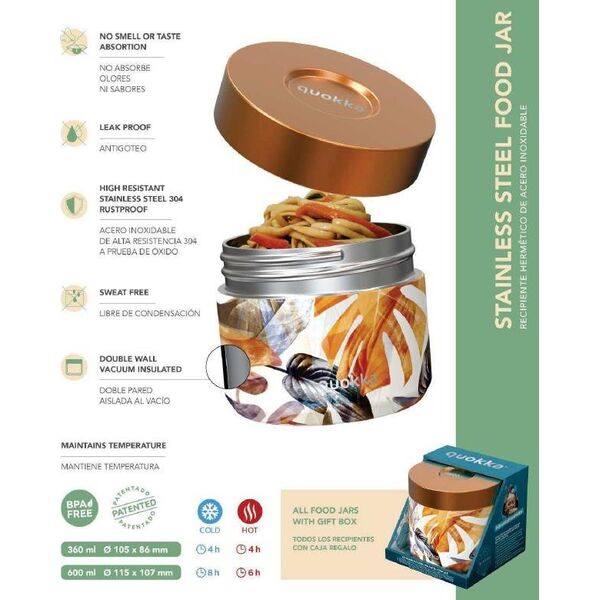 Quokka Quokka Whim Food Jar - Lunchbox termiczny / termos obiadowy 360 ml (Marble) 11232332 8412497401017