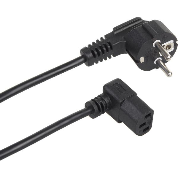 Kabel zasilający Maclean Kabel zasilający Maclean, kątowy, 3 pin, wtyk EU, 1.5m, MCTV-851 11239027 5902211126911