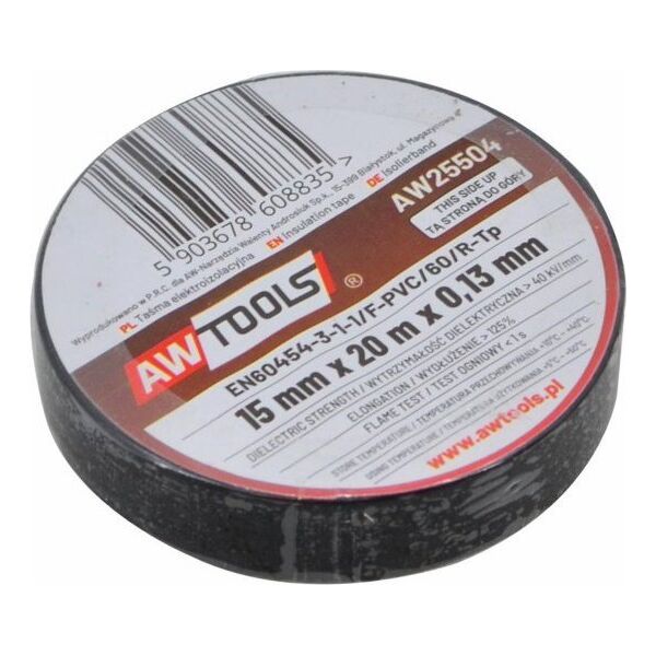 AWTools AWTOOLS TAŚMA IZOLACYJNA 25mm x 20m CZARNA 11239559 5903678608859