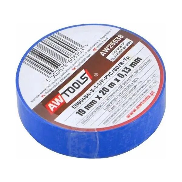 AWTools AWTOOLS TAŚMA IZOLACYJNA 19mm x 20m NIEBIESKA 11239563 5903678608903