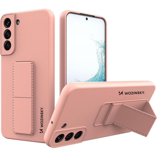 Wozinsky Wozinsky Kickstand Case Silikonowe Etui Samsung Galaxy S22+ Różowy 11243996 9145576247662