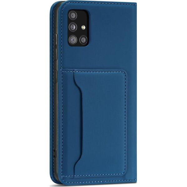 Hurtel Magnet Card Case etui do Xiaomi Redmi Note 11 Pro pokrowiec portfel na karty kartę podstawka niebieski 11255716 9145576251232