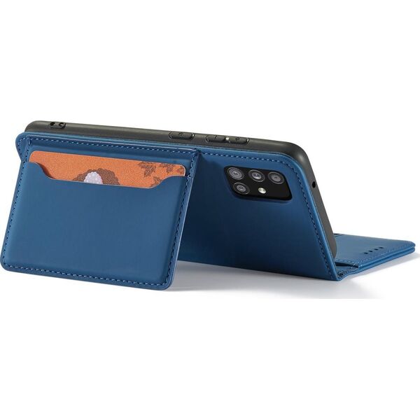 Hurtel Magnet Card Case etui do Xiaomi Redmi Note 11 Pro pokrowiec portfel na karty kartę podstawka niebieski 11255716 9145576251232