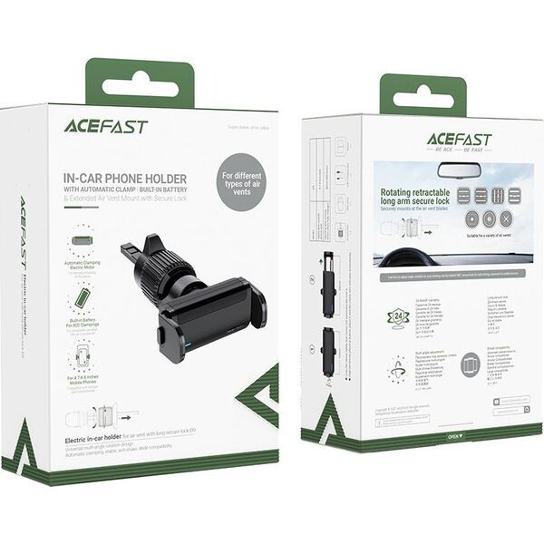 Acefast Acefast samochodowy automatyczny uchwyt do telefonu na kratkę wentylacji czarny (D9 black) 11259937 6974316281283