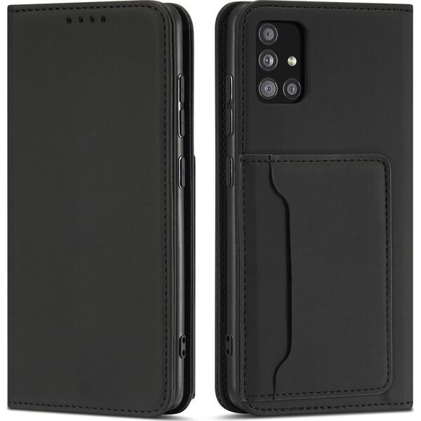 Hurtel Magnet Card Case etui do Xiaomi Redmi Note 11 pokrowiec portfel na karty kartę podstawka czarny 11259945 9145576251188