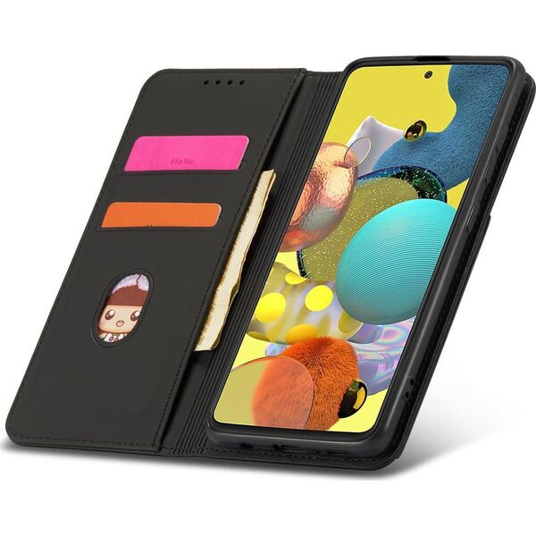 Hurtel Magnet Card Case etui do Xiaomi Redmi Note 11 pokrowiec portfel na karty kartę podstawka czarny 11259945 9145576251188