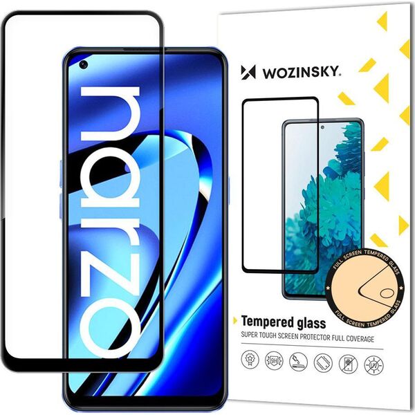Wozinsky Wozinsky super wytrzymałe szkło hartowane Full Glue na cały ekran z ramką Case Friendly Realme Narzo 50A czarny 11259956 9145576248041