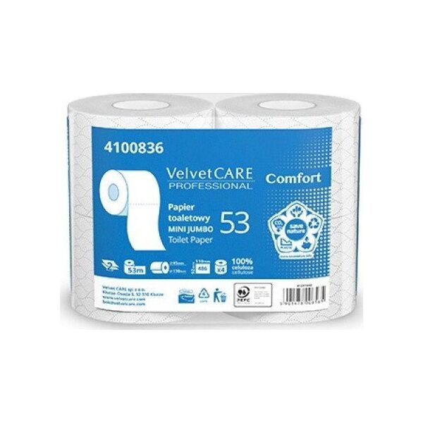 Velvet Papier toaletowy celulozowy VELVET Comfort, 2-warstwowy, 486 listków, 4szt., biały 11262429 5901478008565