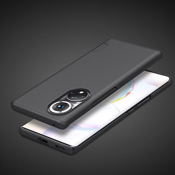 Nillkin Nillkin Super Frosted Shield Etui + Podstawka Honor 50 Pro Czarny 11264133 6902048222113