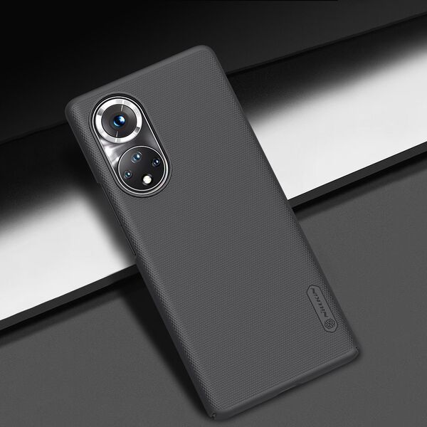 Nillkin Nillkin Super Frosted Shield Etui + Podstawka Honor 50 Pro Czarny 11264133 6902048222113