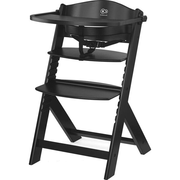 KinderKraft Drewniane Krzesełko do karmienia 2w1 Enock Black 11264910 5902533920358