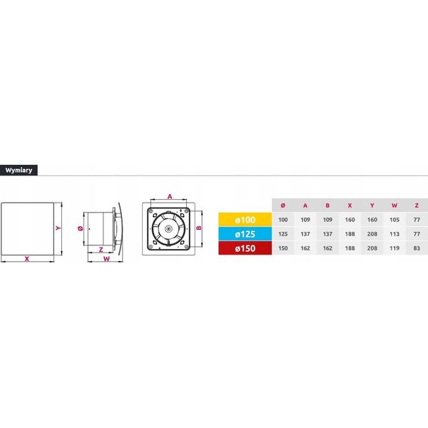 AWENTA Wentylator łazienkowy Awenta WEB100T Escudo fi100mm 94m3/h 14W 230V z wyłącznikiem czasowym biały 11266708 5905033302709