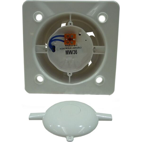 AWENTA Korpus wentylatora Silent Awenta KWS100M 100M fi100mm 75m3/h 4,4W 230V z mikrofalowym czujnikiem ruchu z wyłącznikiem czasowym biały 11268997 5905033307803
