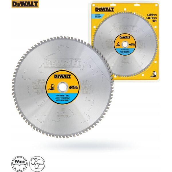 Dewalt hm-piła do metalu 355x25,4 z90/inox 3-25mm/ 11273297 5035048093405