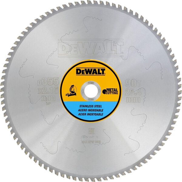 Dewalt hm-piła do metalu 355x25,4 z90/inox 3-25mm/ 11273297 5035048093405