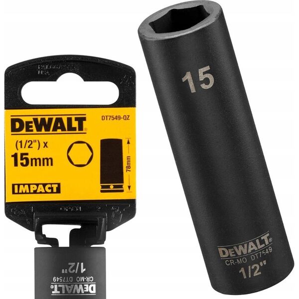 Dewalt nasadka 15mm 1/2c impact socket deep 11273317 5035048543375