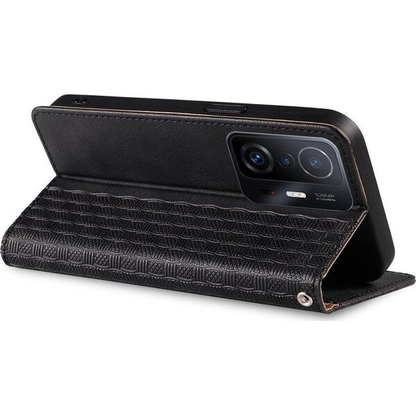 Hurtel Magnet Strap Case etui do Xiaomi Redmi Note 11 Pro pokrowiec portfel + mini smycz zawieszka czarny 11277045 9145576250549