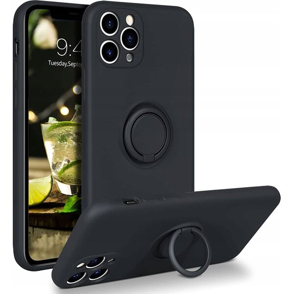 Futerał Forcell SILICONE RING do IPHONE 12 PRO MAX czarny 11465612 5903396123542
