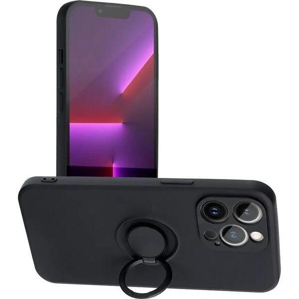 Futerał Forcell SILICONE RING do IPHONE 12 PRO MAX czarny 11465612 5903396123542